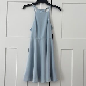 NWT Lulu's Blue A-Line Halter Mini Dress
